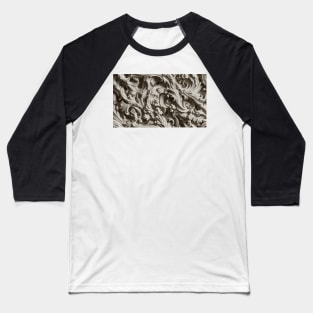 Seamless Leaf Relief Carving X Baseball T-Shirt